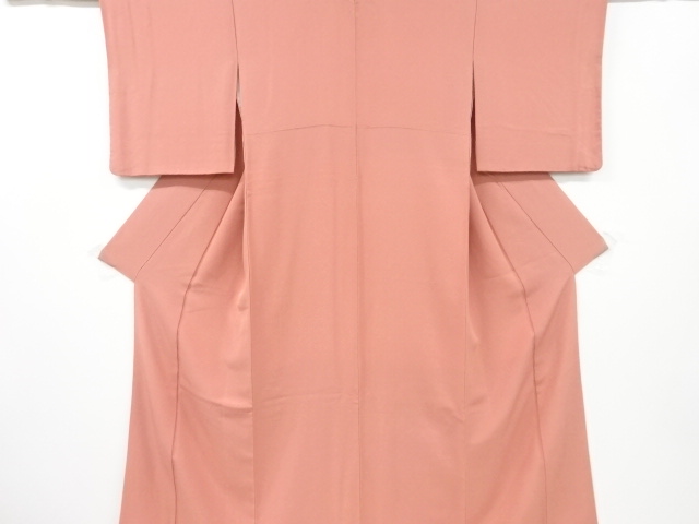 リサイクル　草木染　一つ紋色無地着物